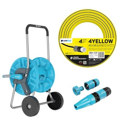 Wasserschlauch Gartenschlauch 1/2 Zoll 50 m Schlauchwagen Sprühkopf Cellfast