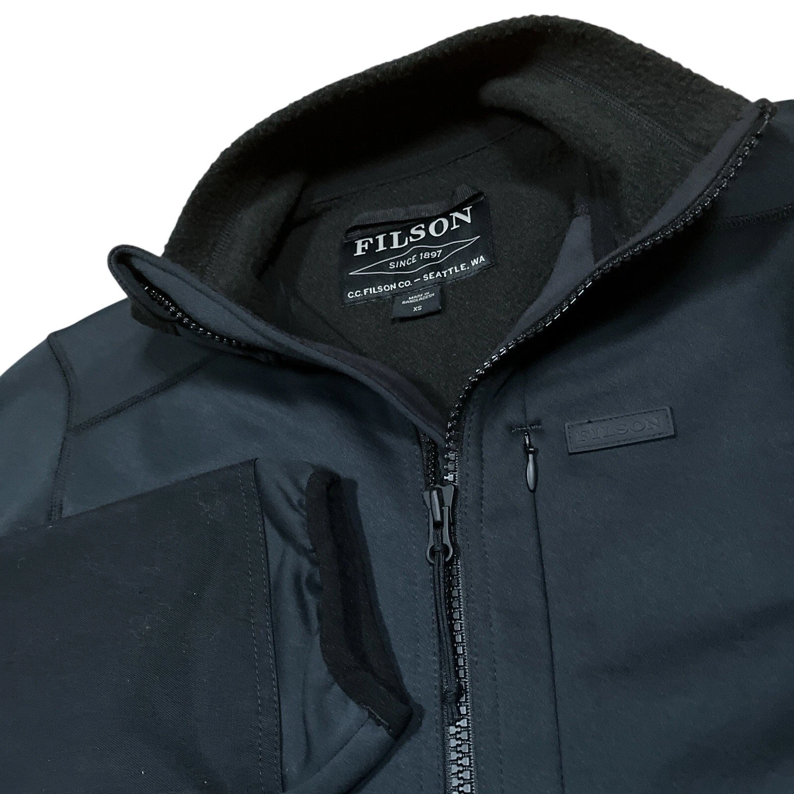 Filson Granite Spire Fleece Jacket Zip Size XS Black Wind Resistant Gorpcore