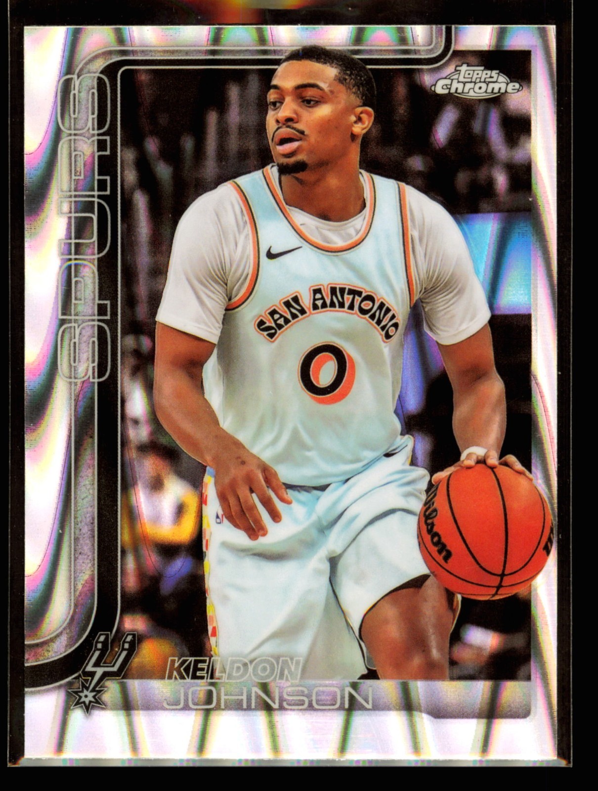 2025-26 Topps Chrome Keldon Johnson #220 RayWave Refractor - San Antonio Spurs