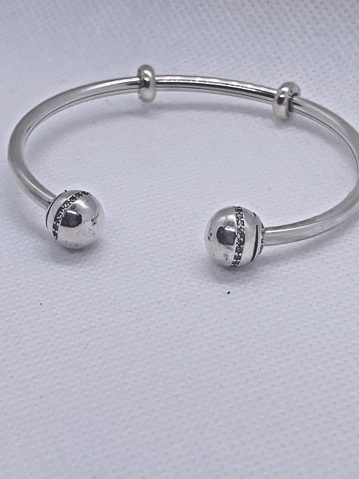 Pandora Limited Edition Shooting Star Open Bangle 17.5cm Silver Jewelry-image