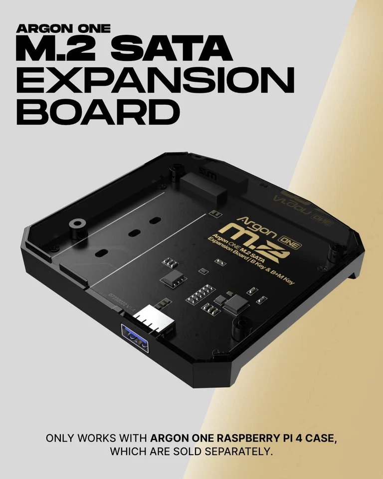 Argon ONE M.2 SATA Expansion Board for Raspberry Pi 4 | B-Key & B+M Key | V2 ... - Image 2 of 4