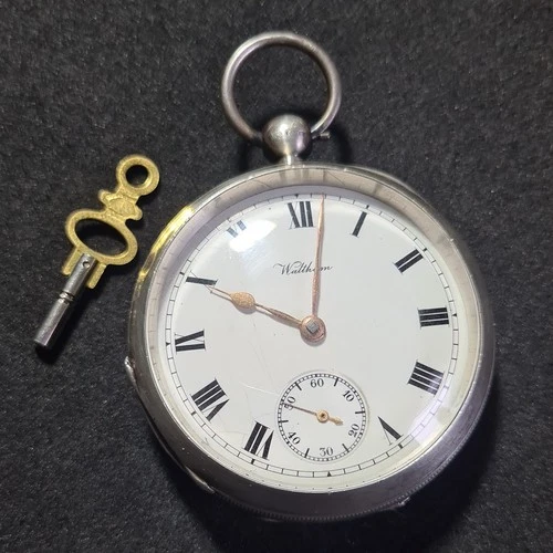 Antique Solid Silver Gents Waltham Mass Pocket Watch 1896 W/O Ref4296