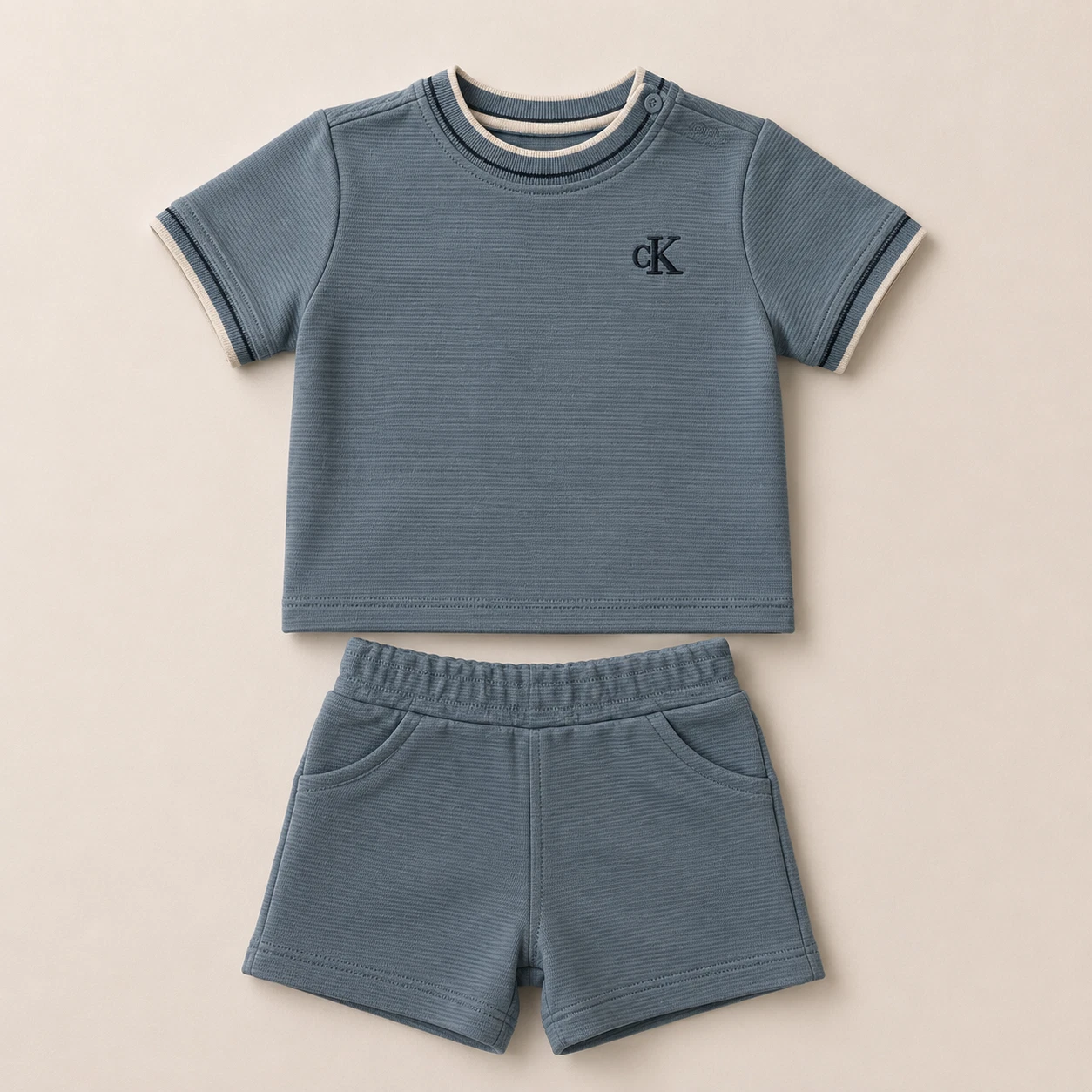 Calvin Klein Boys 2 Piece Short Set Size 3/6M 6/9M