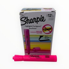 12 Highlighters Sharpie Tank Style Fluorescent Pink Highlighters Chisel Tip