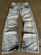 Vintage Faded Japanese Streetwear Washed Fishbone Jeans 90s Y2K