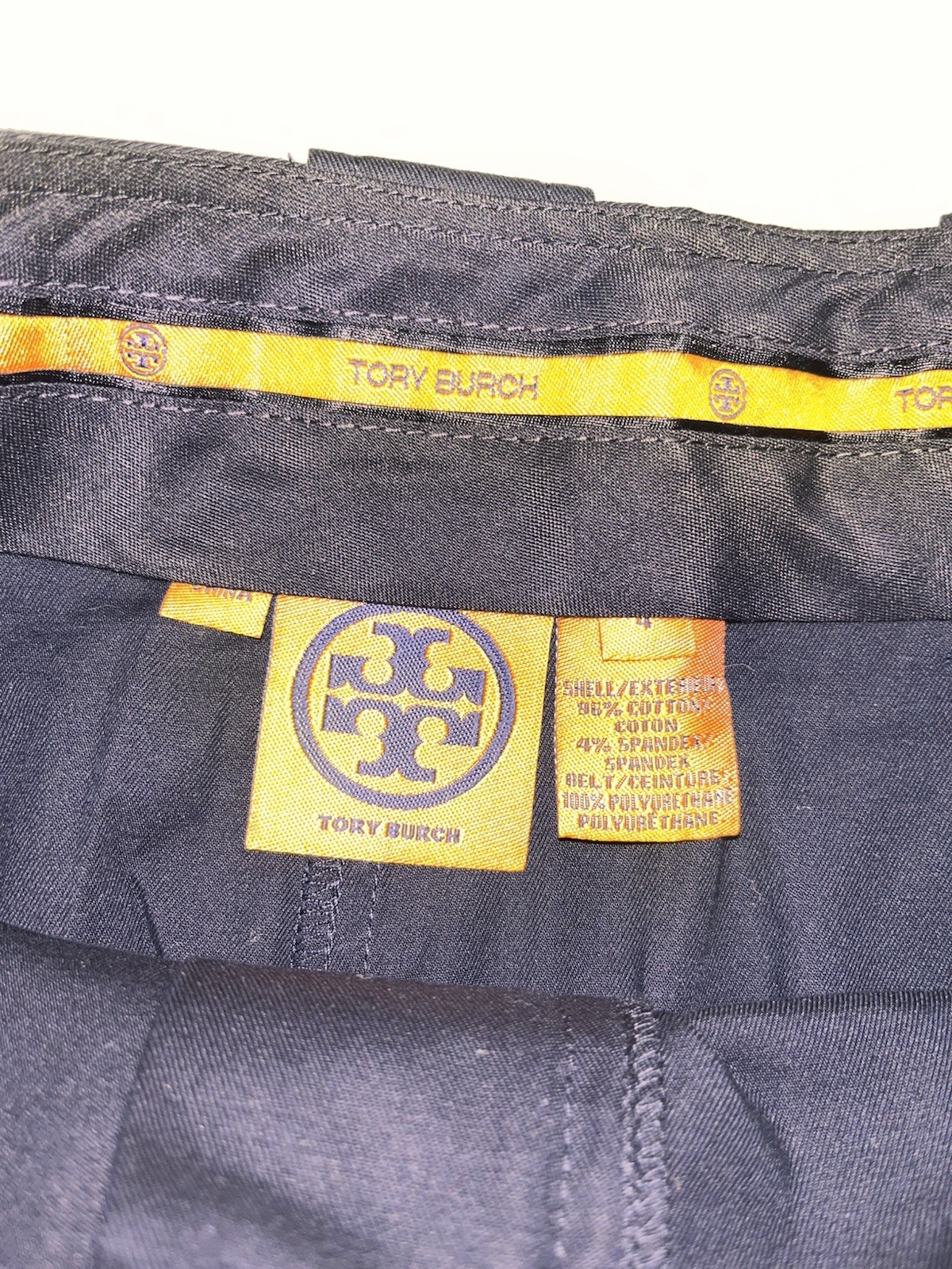 NWOT Tory Burch Navy Davy Four Pocket Skirt. Size 4. Golden TB symbol accents.  thumbnail 5