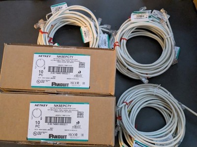 LOT of 35 NEW Panduit NK5EPC7Y Cat5e Patch Cord Cable Off-white 7ft