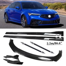 Front Bumper Lip Splitter Spoiler Gloss Black Body Kit For Acura Side Skirt
