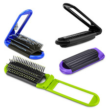 4 Pack Folding Travel Hair Brush   Folding Brush for Purse with Built-In Mirror