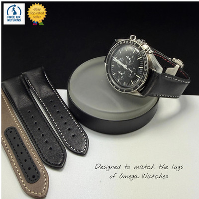 Leather Watch Strap For Omega Speedmaster Seamaster Planet Ocean 19 20 21