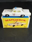 Matchbox Lesney Mercury Police Car #55 White w/ Blue Dome Light in Original Box