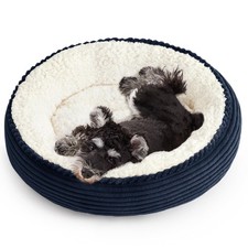 Love's cabin Round Donut Cat and Dog Cushion Bed 25in Pet Bed for Small or Me...