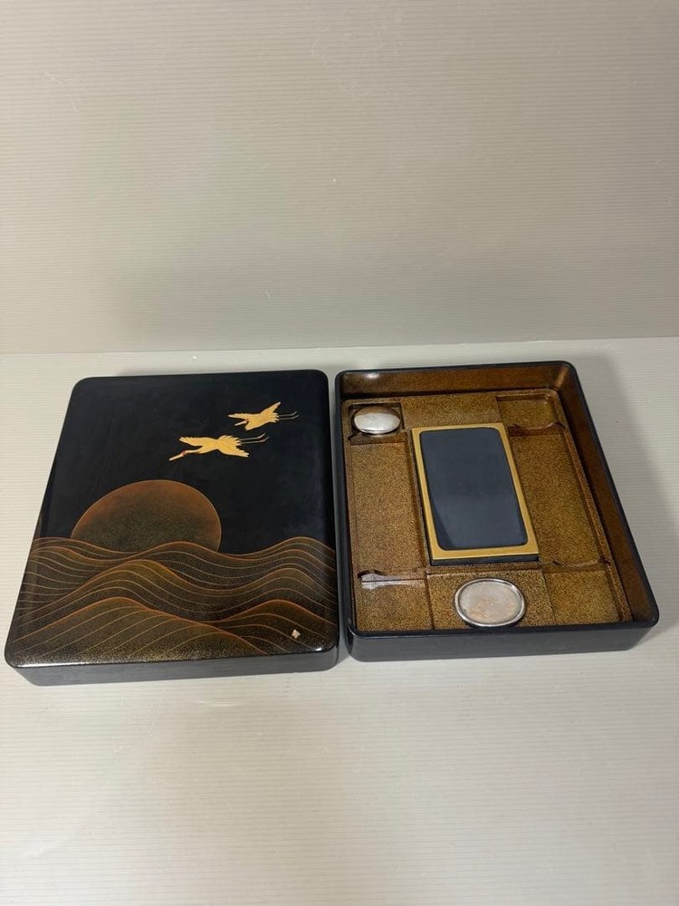 Jubako Bento Box Japanese 2197 Lacquer Luxury Made in Japan Sunrise Crane Letter