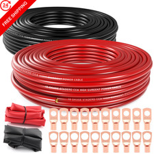 10 Gauge Wire 100ft Each - Red/Black Copper 10 Gauge, Black/Red -100ft