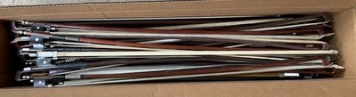 Lot of 60 Violin Viola Cello Bows Various Sizes, All with Hair
