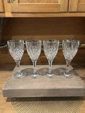 4 Godinger Shannon Dublin Crystal All Purpose Goblet/Wine Stemware Glasses 12 oz