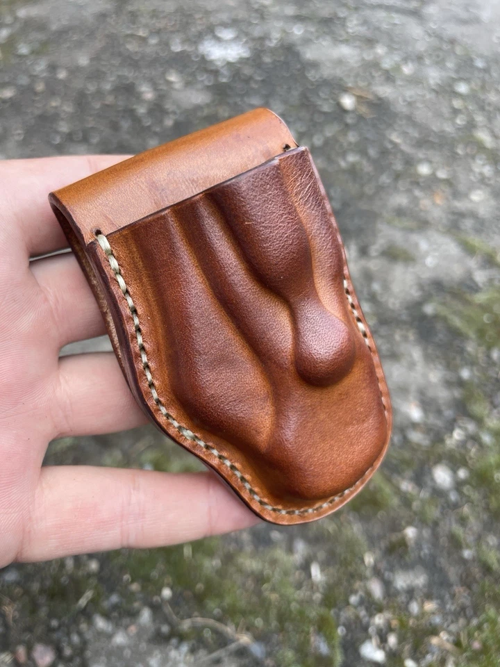Custom Formed Leather Sheath for Spyderco Para 3 Knife | EDC Holster Pouch - Image 3 of 4