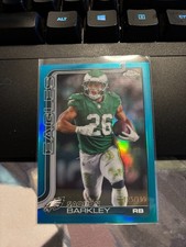 2025 Topps Chrome 248 Saquon Barkley Aqua Refractor  012/199 Philadelphia Eagles