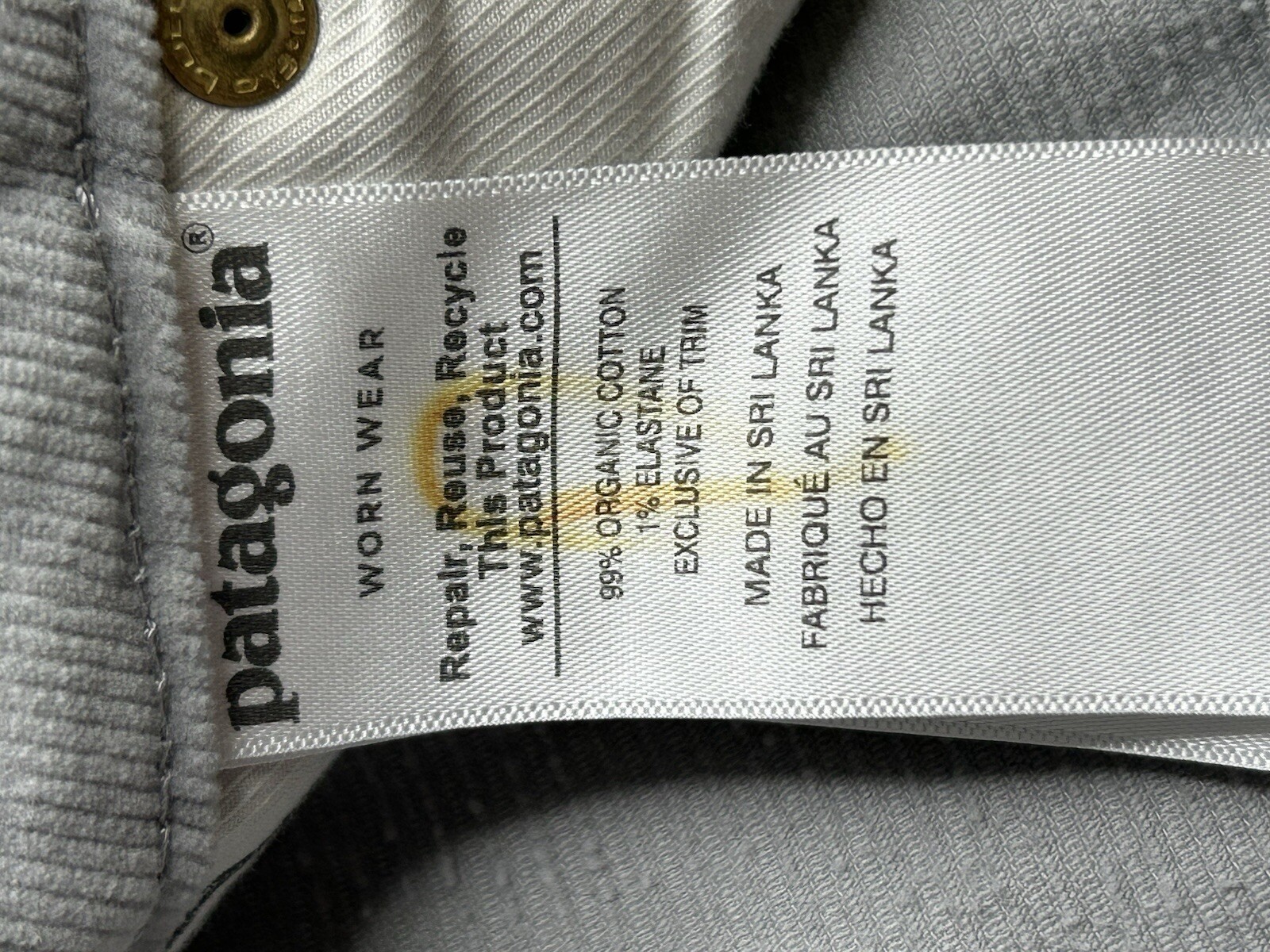 Patagonia Corduroy Pants Size 28 Gray Skinny Stretch Organic Cotton Gorpcore thumbnail 12