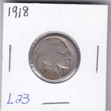 1918 Buffalo Nickel Acid Dated L23