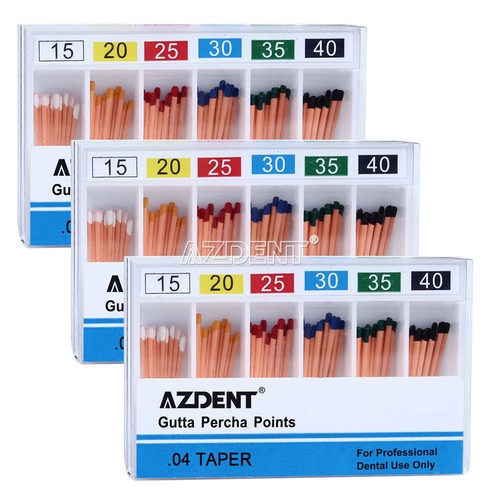 AZDENT Dental Endo Gutta Percha Points Root Canal Obturation GP0.04/.06 F1 F2 F3 - Picture 20 of 51