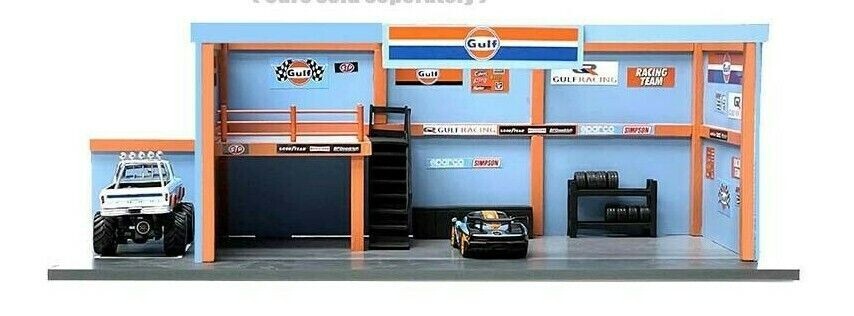 ☆American Garage American Diorama 1:64 Garage Diorama with Auto World GULF