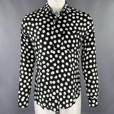AMI by ALEXANDRE MATTIUSSI Size S Black White Polka Dot Long Sleeve Shirt