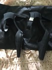 BANDALINO Black Square Toe Heels W/Silver Square Lock Ankle Strap Closure SZ.6.5 — photo 5