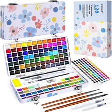 Caliart 128 Colors Watercolor Paint Set Portable, for Adults Artists Professiona