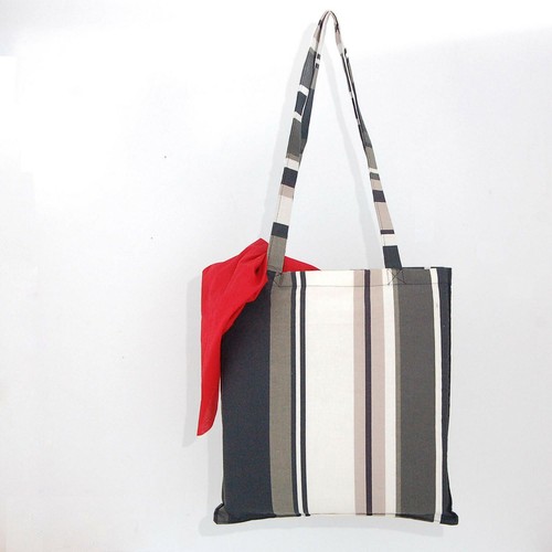 TOTE BAG COTON IMPRIMÉ ETHNIQUE ou À RAYURE SAC SHOPPING - Picture 4 of 5