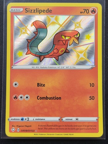 Sizzlipede SV018/SV122 (Baby Shiny) Shining Fates Vault Lightly Played Pokemon
