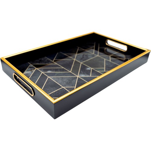 Luxory Rectangle Abstract Kitchen Serving Drinks Candle Decor Coffee Table Tray - Picture 5 of 9