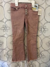 Girls Mid-rise Pink Button Flare Fly Jeans- Cat  Jack Size 4