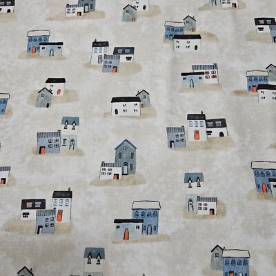 Sailors Rest BTY World Art Group P&B Textiles Fishing Village Building Beige