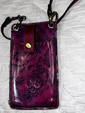 Patricia Nash Phone Crossbody Farleigh built in wallet Leather Etched Rose