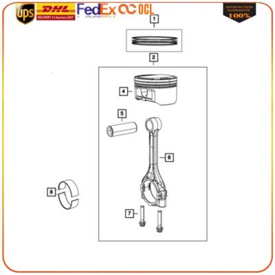 5184347AH Piston Pin & Rod For Dodge Chrysler Jeep Ram 2011-2019  
