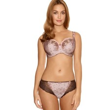 Fantasie IVANA Rosewood Brown Pink Nylon 9021 UW Balcony Bra 34D 9025 Brief M