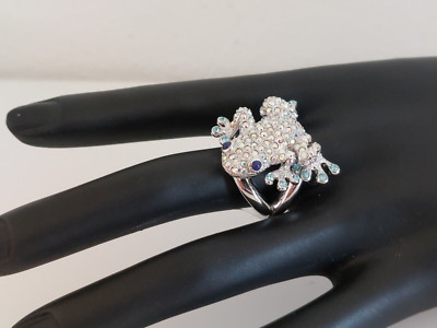   Niedlicher Froschring mit Zirkonia von The London Collection, Gr. 57, neu!  