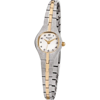 Regent Damen Analog Quarz Armband Uhr 6831.09.99 F747 Metall silber gold 18mm