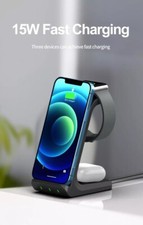 3 in 1 Wireless Charging Station 15W for Iphone, IWatch and AirPods