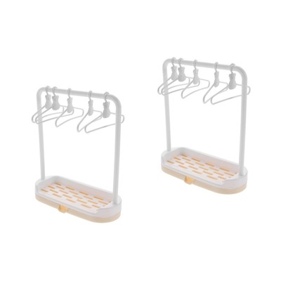  2 Sets Puppenaufhänger Doll Clothes Storage Holder Mini House Accessories Baby