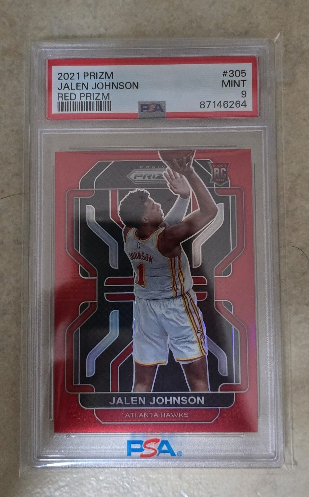 #305 2021 Panini Prizm PSA 9 Jalen Johnson Red Prizm /299