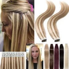 Seamless AAAAA+ Tape in Remy 100% Real Human Hair Extensions Skin Weft Brazilian