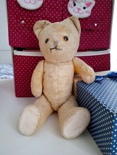 ANTIQUE BEARv Vintage Teddy Bear Straw Stuffed 1960s