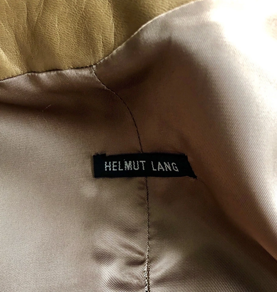 Vintage Women’s ORIGINAL HELMUT LANG Tan Leather Coat sz 40 Italy - Image 2 of 4