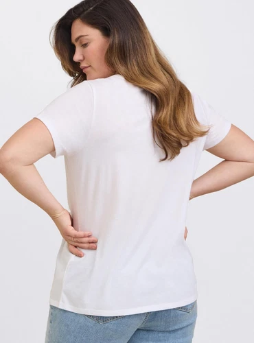Torrid Plus Size 2X Classic Jersey Tee White Short Sleeve Crew Neck T-Shirt NWT image 3