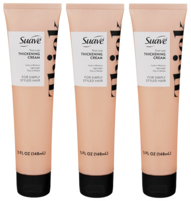 (3) Suave Simply Styled For Thick-looking Hair Thickening Hair Cream, Heat Prote