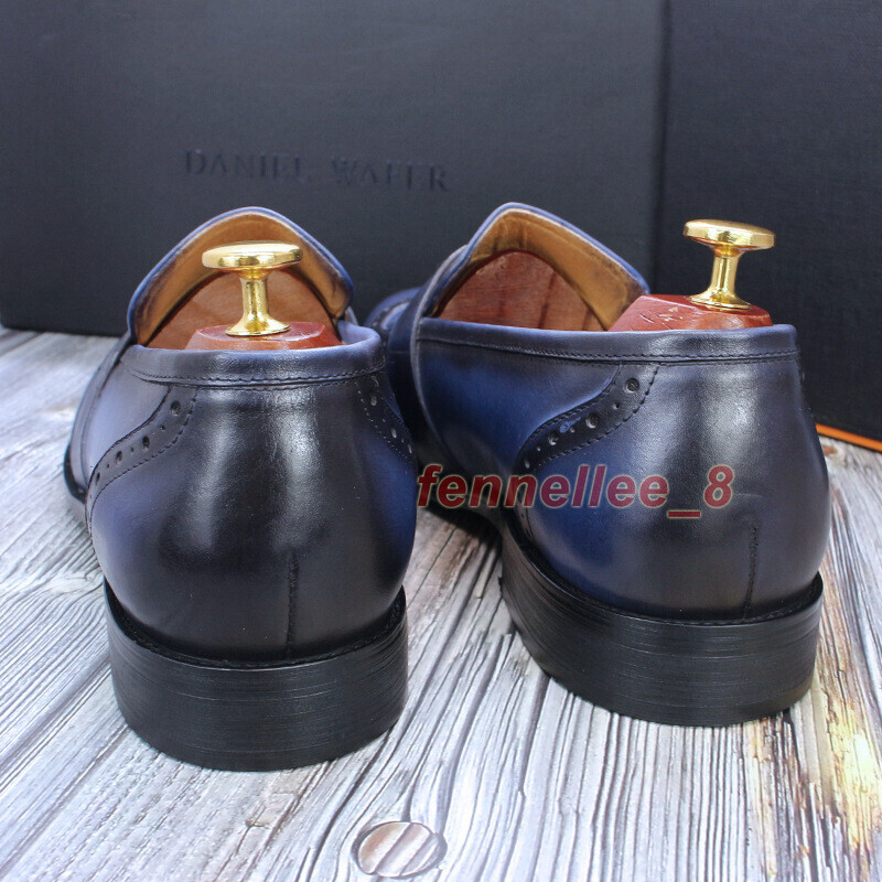 SAOLA Scarpe eleganti 38 47 taglie forti uomo vera pelle nappe punta ala intagliate slip on tg