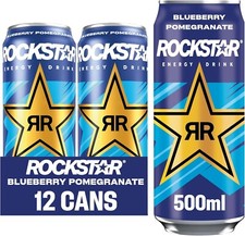 Rockstar XDurance Energy Drink, Blueberry Pomegranate and Acai, 12 x 500 ml Can