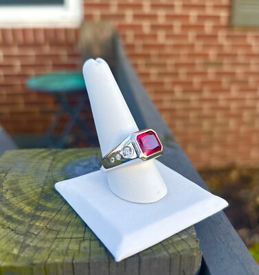 Neu Modern Statement 925 Künstler gestempelt Sterlingsilber Edelstein Ring Größe 10